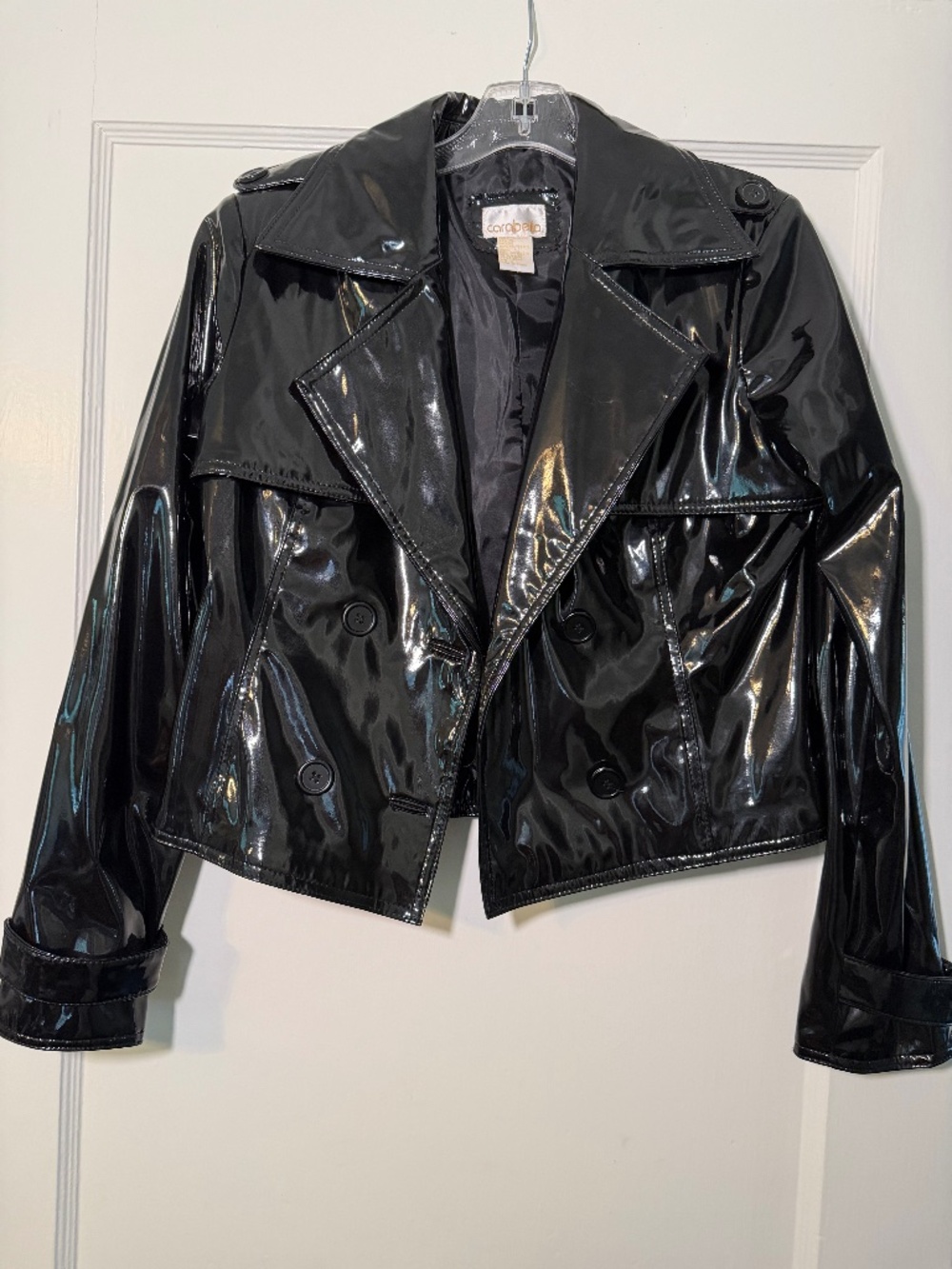 Vintage Y2K Carabella shiny leather jacket